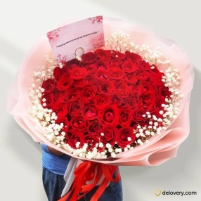 Crimson Grandeur - 50 Stems