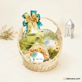 Velvet Crumbs in Rattan Basket
